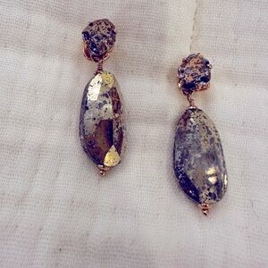 - Mirrored Glass Dangle Earrings